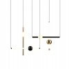 Lampa wisząca LED tuby z kulami czarno-złota designerska uniwersalna dekoracyjna ściemnialna MELITA 331510680 Trio